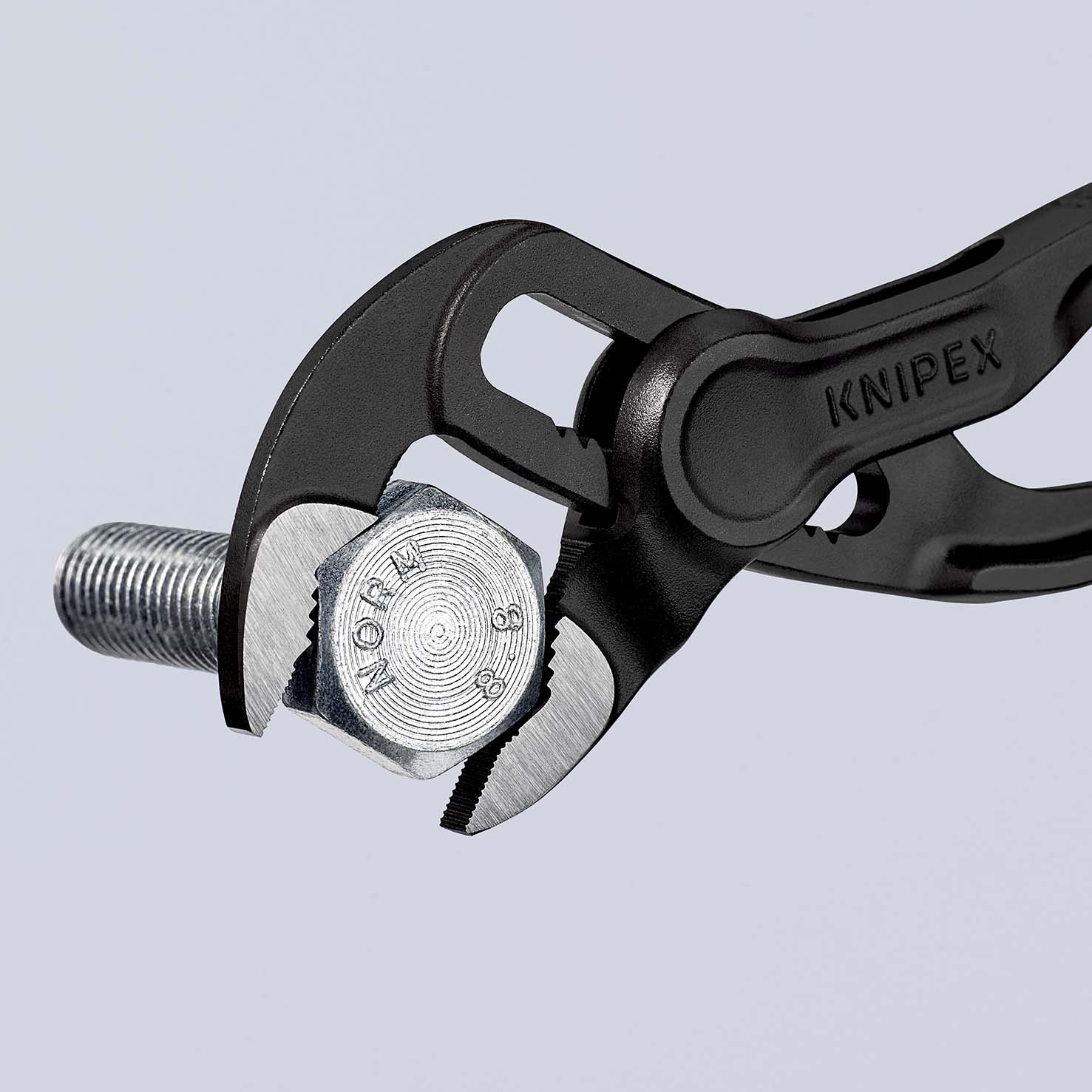 KNIPEX 87 00 100 BK Cobra® XS Rohr- und Wasserpumpenzange 100 mm grau atramentiert aufgeprägte, raue Oberfläche poliert Produktbild img4 L