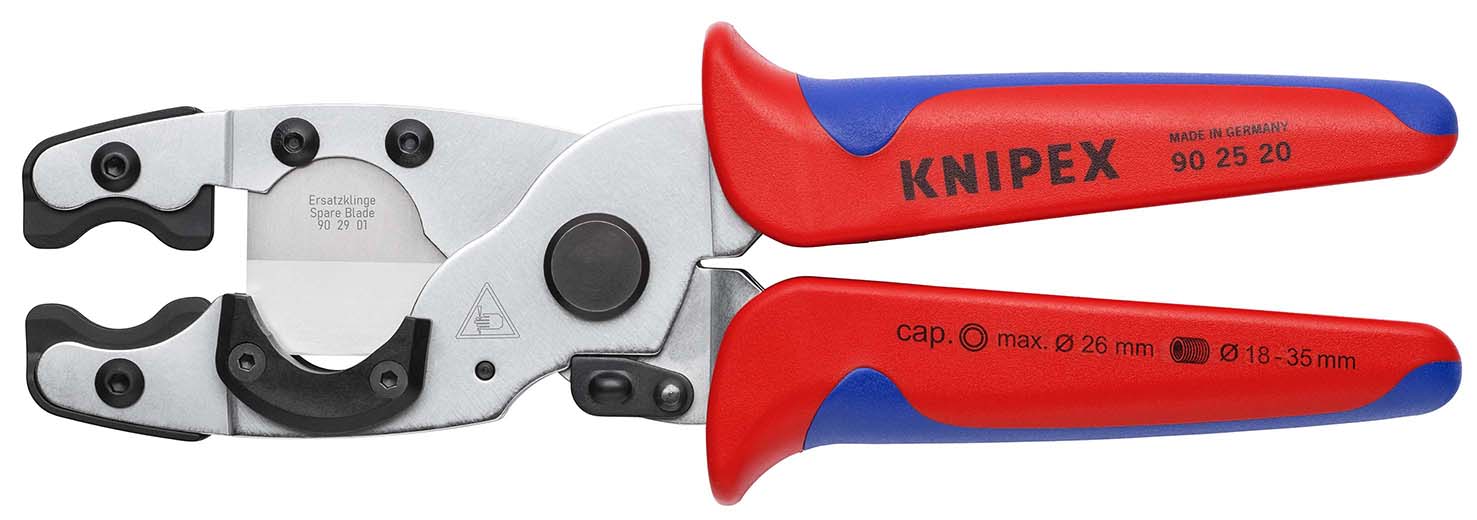 KNIPEX 90 25 20 Rohrschneider für Verbund- und Schutzrohre 210 mm verchromt mit Mehrkomponenten-Hüllen Produktbild img1 L