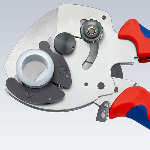 KNIPEX 90 25 40 Rohrschneider für Verbund- und Kunststoffrohre 210 mm verchromt mit Mehrkomponenten-Hüllen Produktbild img2 L