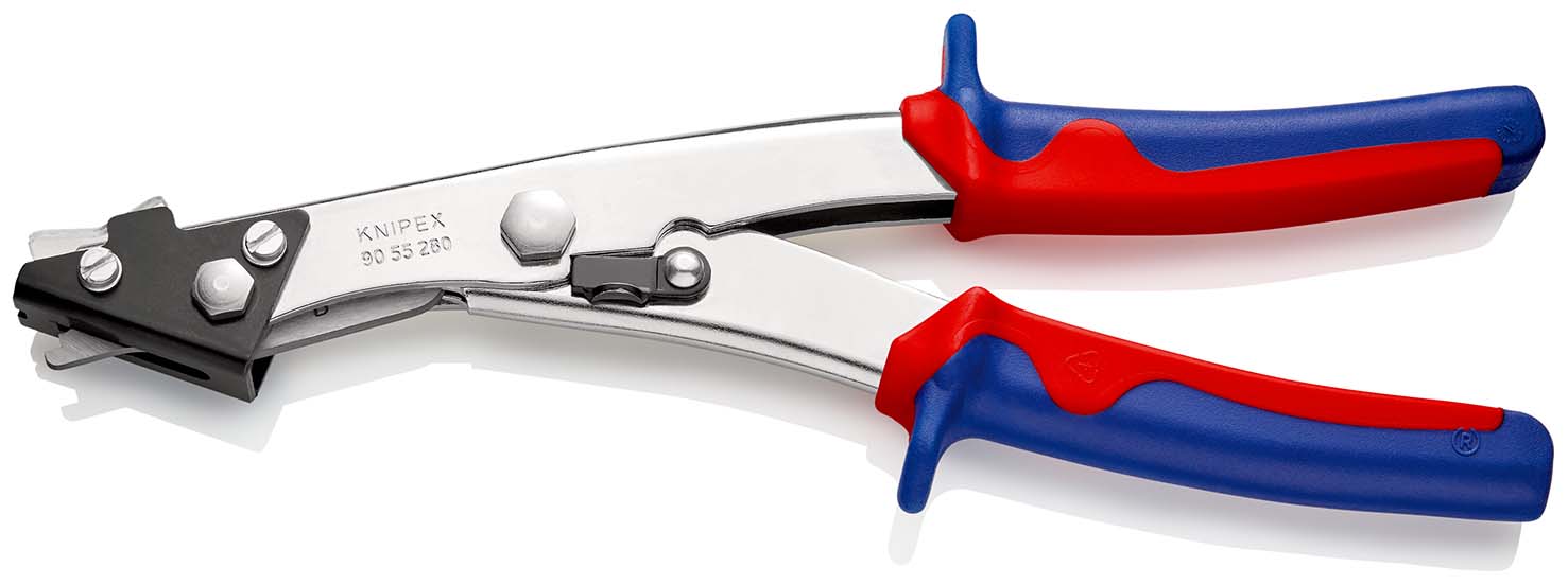KNIPEX 90 55 280 EAN Blechknabber 280 mm vernickelt mit Mehrkomponenten-Hüllen Produktbild img1 L