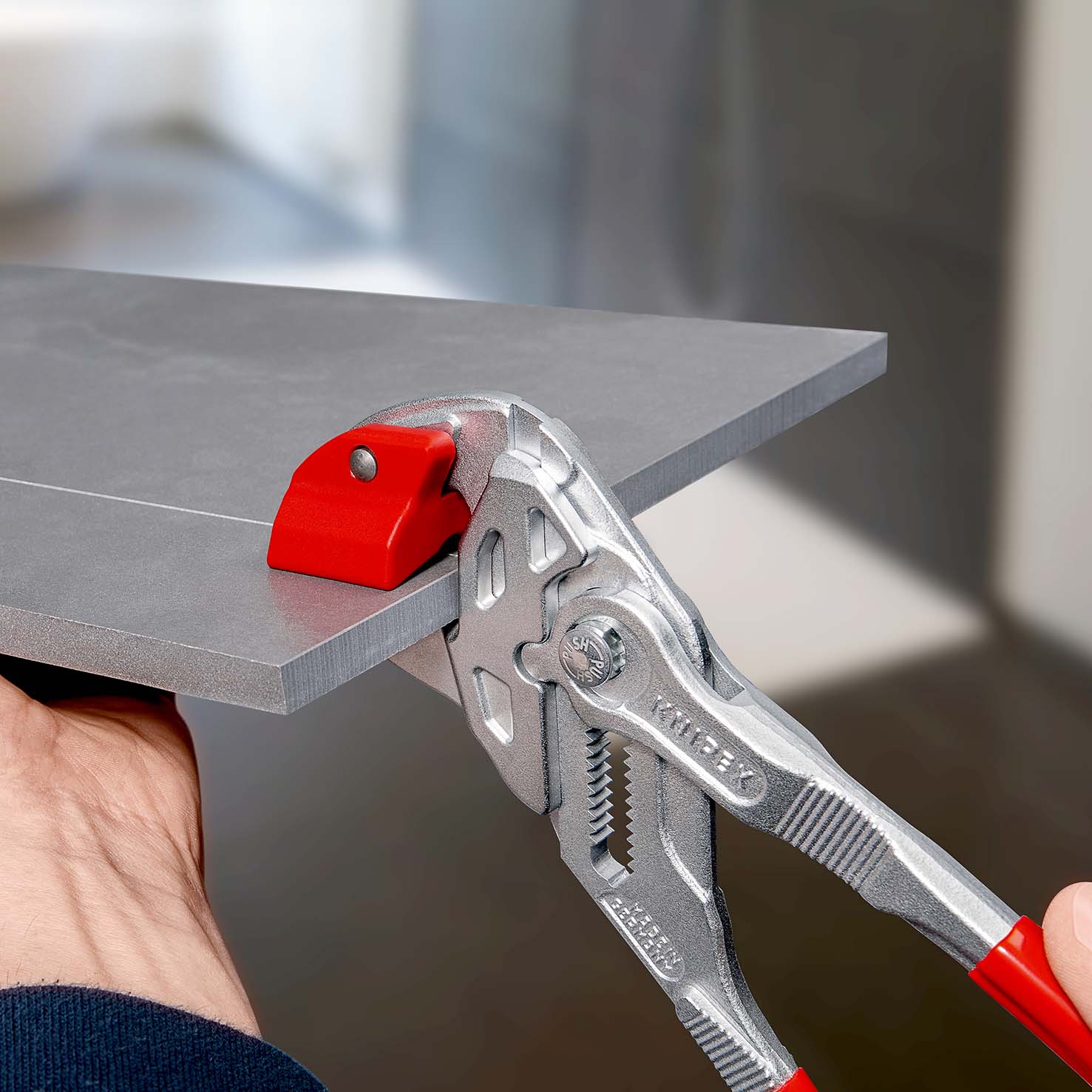 KNIPEX 91 13 250 Fliesenbrechzange 250 mm verchromt mit Kunststoff überzogen Produktbild img5 L