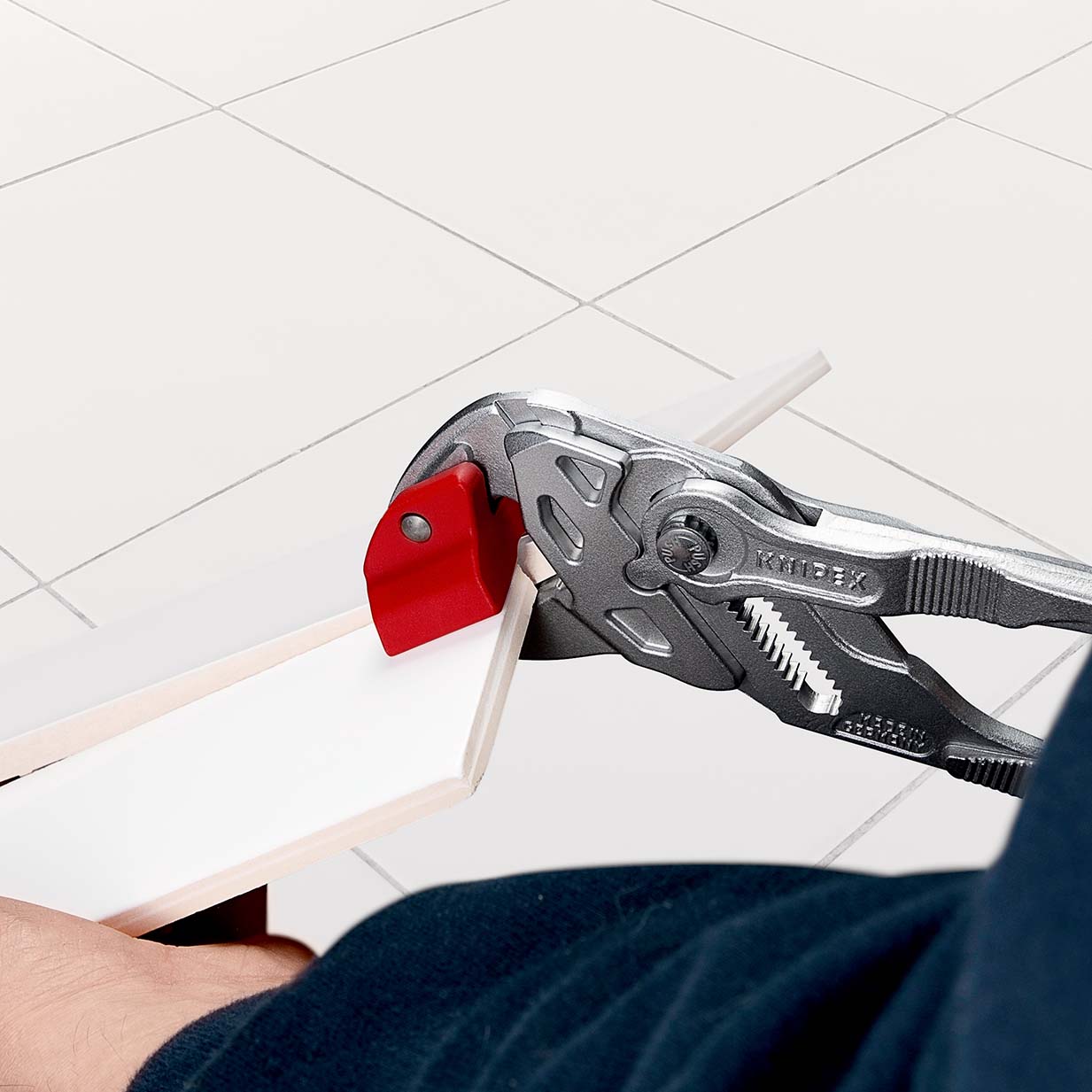 KNIPEX 91 13 250 Fliesenbrechzange 250 mm verchromt mit Kunststoff überzogen Produktbild img9 L