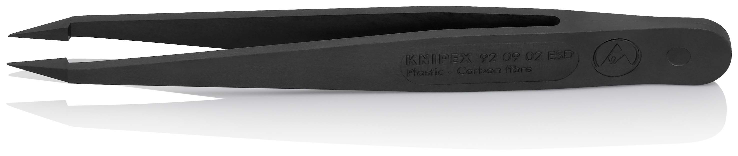 KNIPEX 92 09 02 ESD Kunststoffpinzette ESD 115 mm Glatt Produktbild img1 L