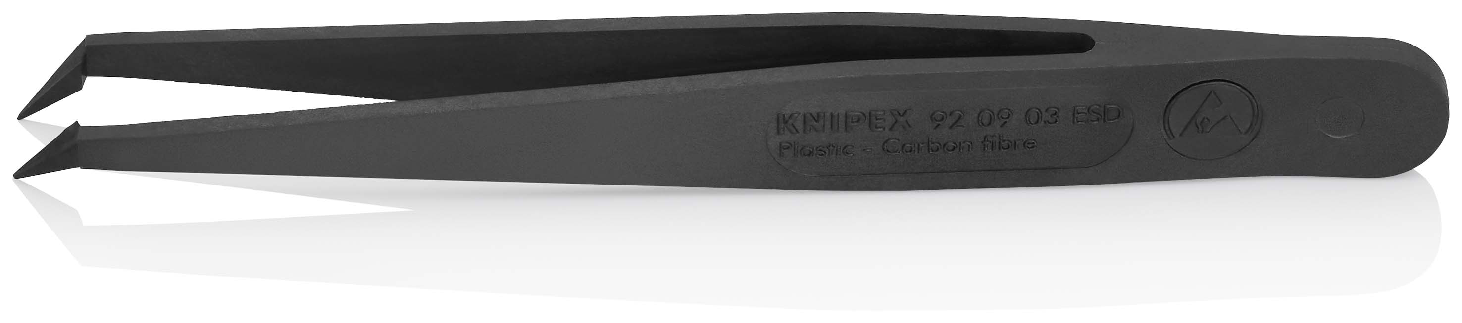 KNIPEX 92 09 03 ESD Kunststoffpinzette ESD 110 mm Glatt Produktbild img1 L