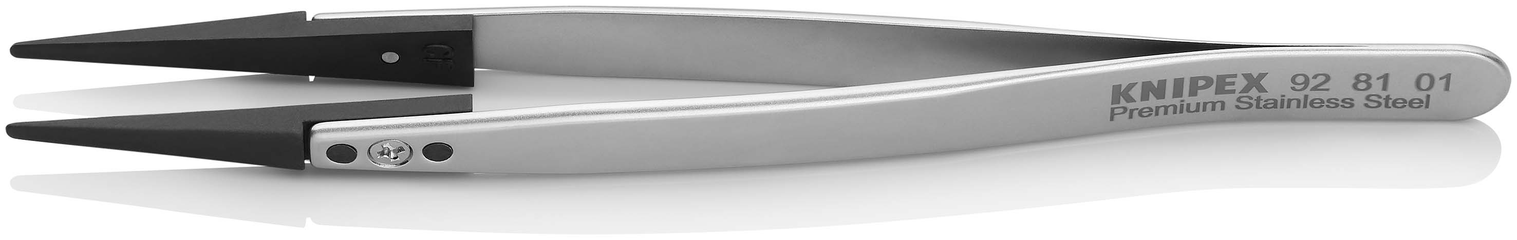KNIPEX 92 81 01 Pinzette mit Wechselspitzen ESD 130 mm Glatt Produktbild img1 L
