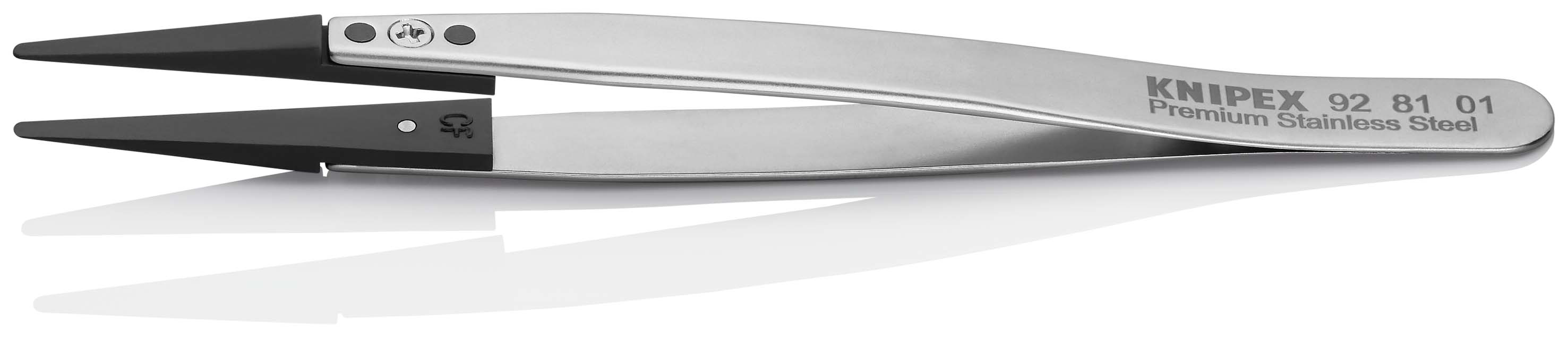KNIPEX 92 81 01 Pinzette mit Wechselspitzen ESD 130 mm Glatt Produktbild img2 L
