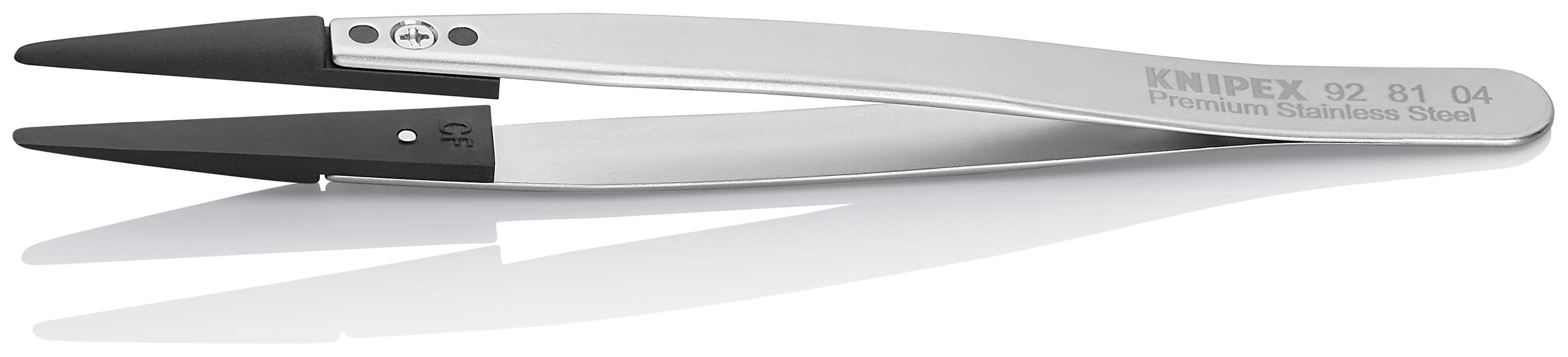KNIPEX 92 81 04 Pinzette mit Wechselspitzen ESD 130 mm Glatt Produktbild img2 L