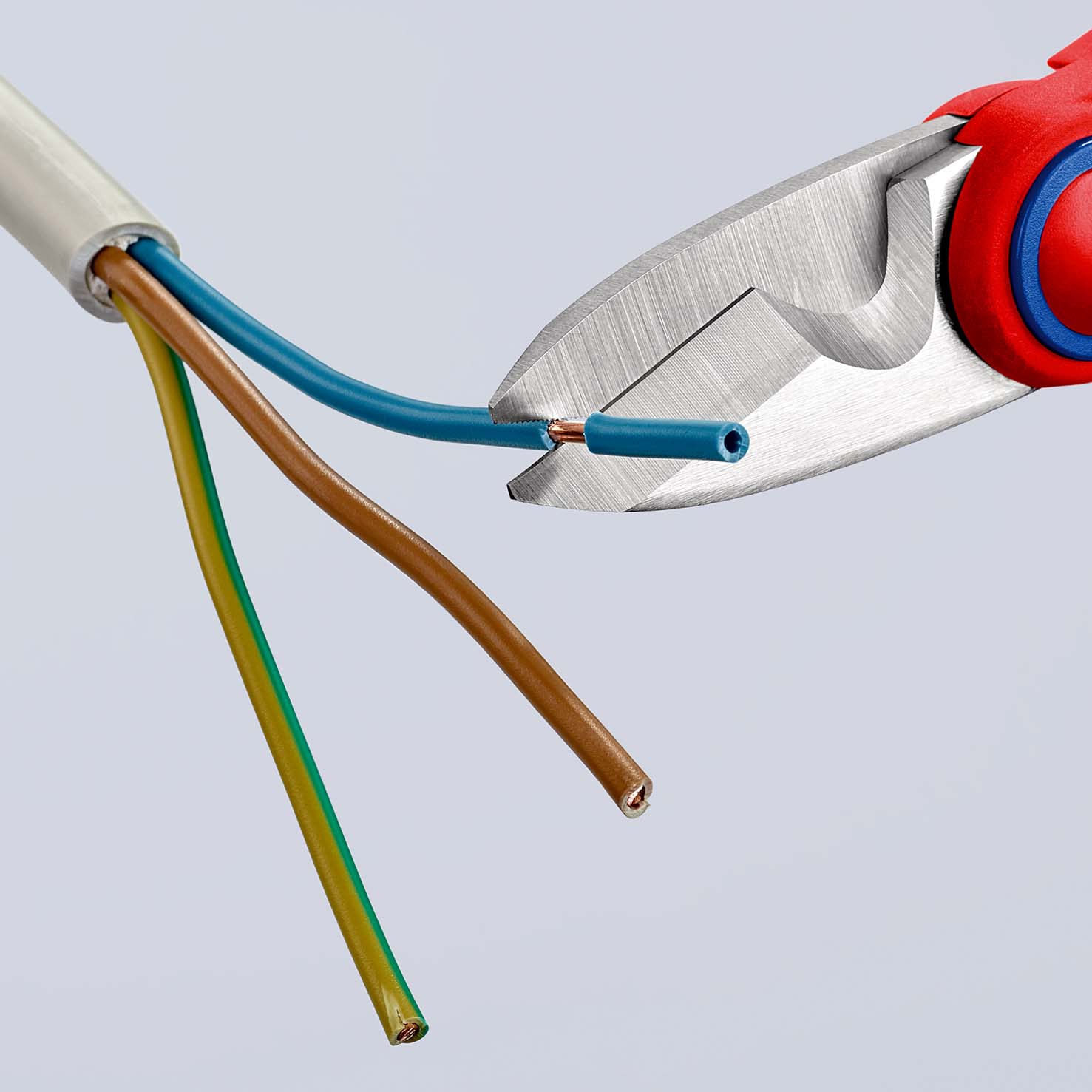 KNIPEX 95 05 10 SB Elektrikerscheren 190 mm mit Mehrkomponenten-Hüllen, glasfaserverstärkt poliert Produktbild img6 L