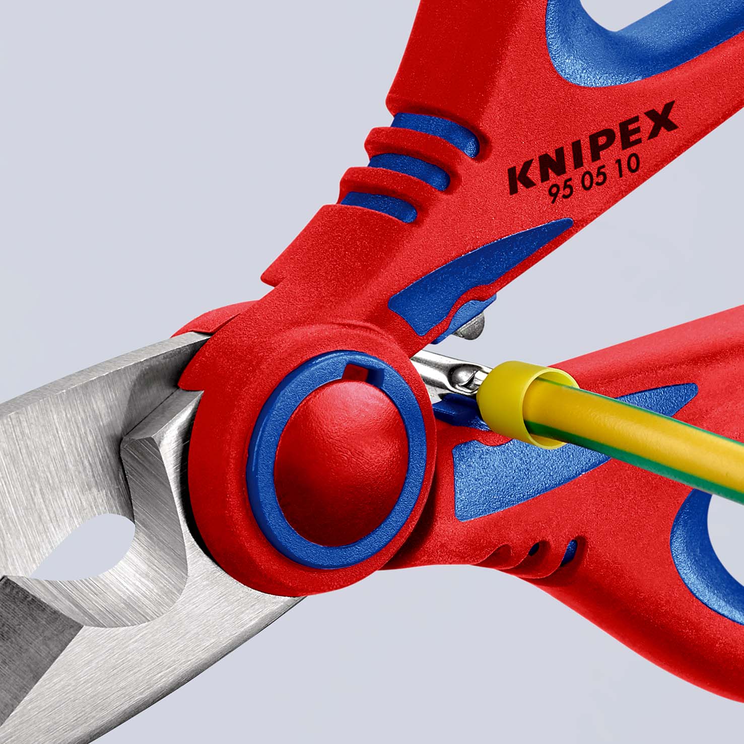 KNIPEX 95 05 10 SB Elektrikerscheren 190 mm mit Mehrkomponenten-Hüllen, glasfaserverstärkt poliert Produktbild img9 L