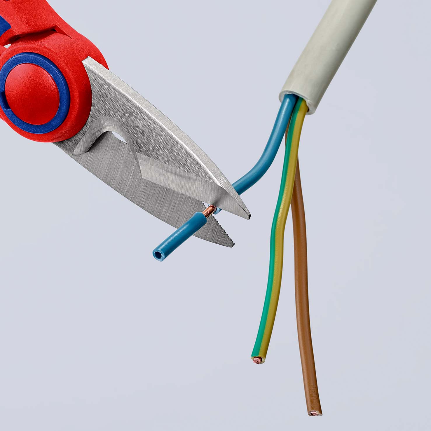KNIPEX 95 05 10 SB Elektrikerscheren 190 mm mit Mehrkomponenten-Hüllen, glasfaserverstärkt poliert Produktbild img13 L