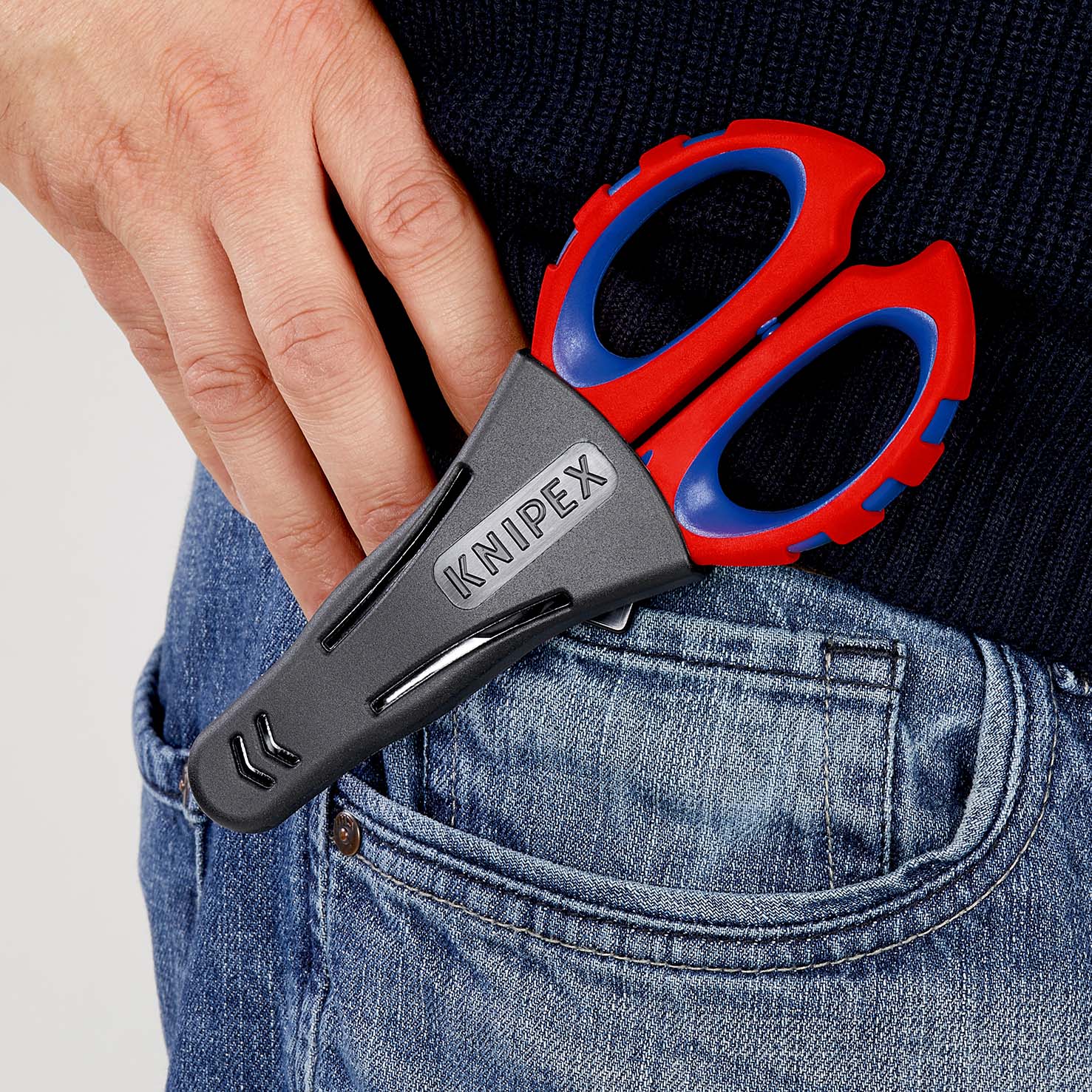 KNIPEX 95 05 155 SB Elektrikerscheren 155 mm mit Mehrkomponenten-Hüllen, glasfaserverstärkt poliert Produktbild img17 L