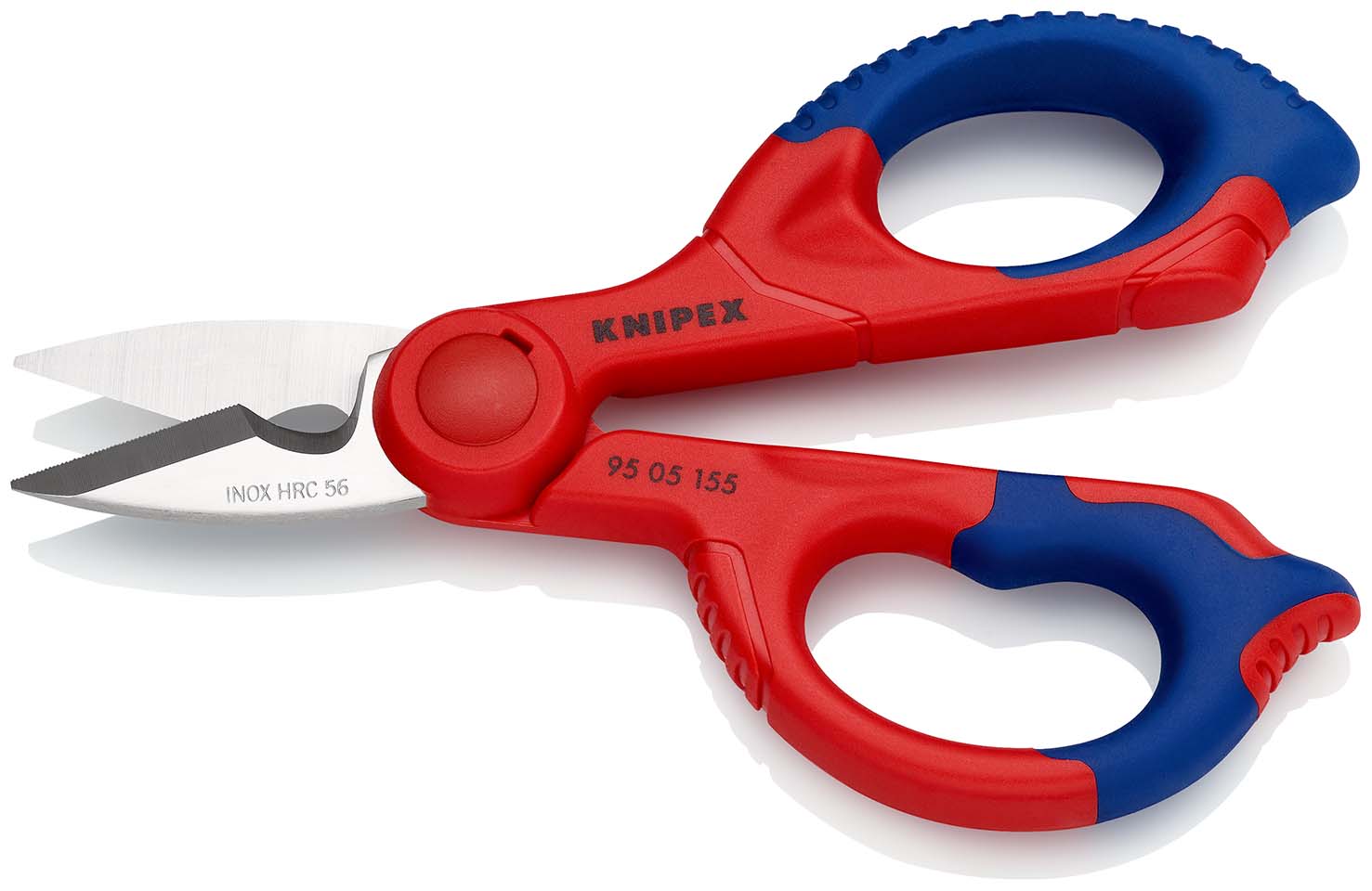 KNIPEX 95 05 155 SB Elektrikerscheren 155 mm mit Mehrkomponenten-Hüllen, glasfaserverstärkt poliert Produktbild img2 L