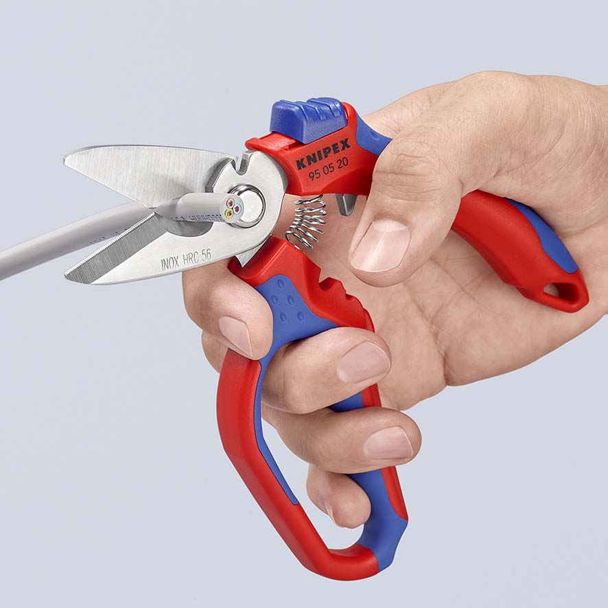 KNIPEX 95 05 155 SB Elektrikerscheren 155 mm mit Mehrkomponenten-Hüllen, glasfaserverstärkt poliert Produktbild img7 L