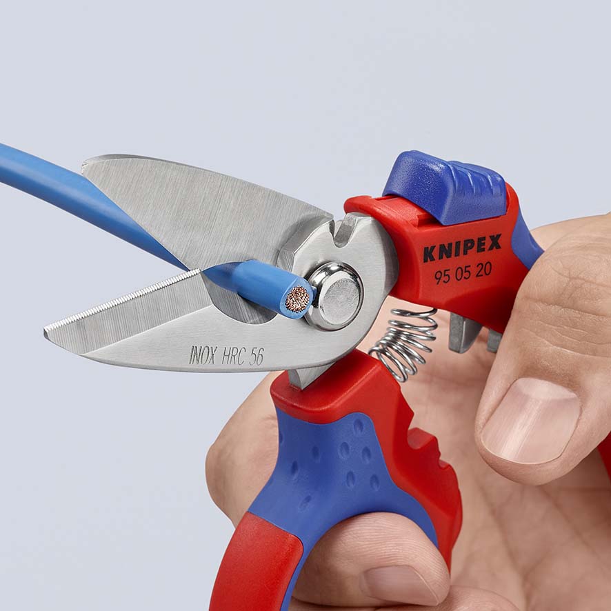 KNIPEX 95 05 155 SB Elektrikerscheren 155 mm mit Mehrkomponenten-Hüllen, glasfaserverstärkt poliert Produktbild img9 L