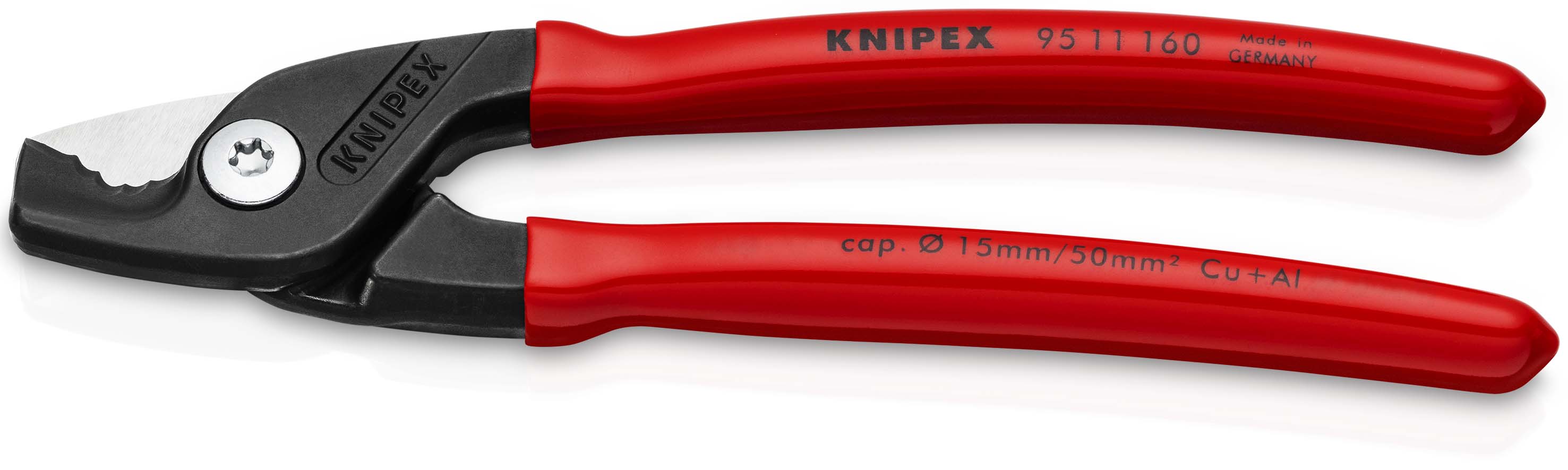 KNIPEX 95 11 160 StepCut® Kabelschere 160 mm brüniert mit Kunststoff überzogen Produktbild img1 L