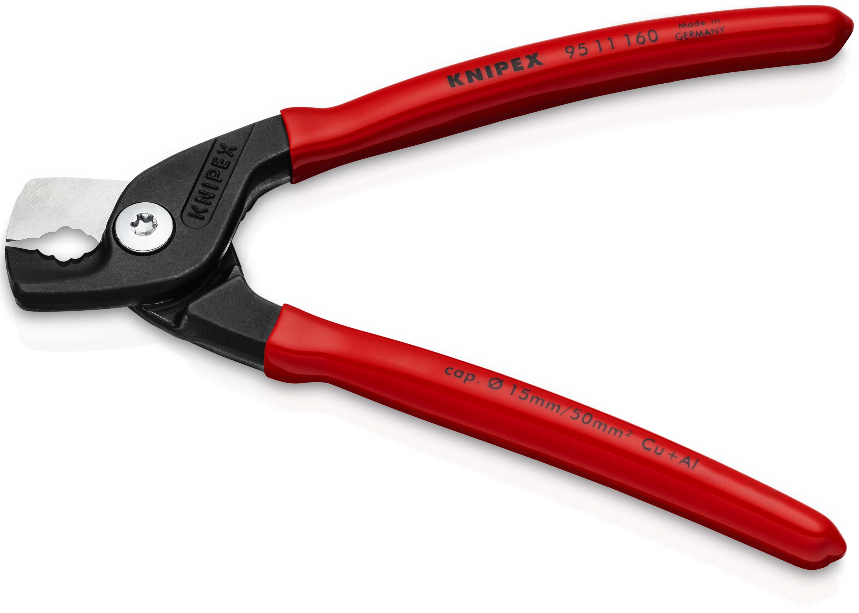 KNIPEX 95 11 160 StepCut® Kabelschere 160 mm brüniert mit Kunststoff überzogen Produktbild img2 L