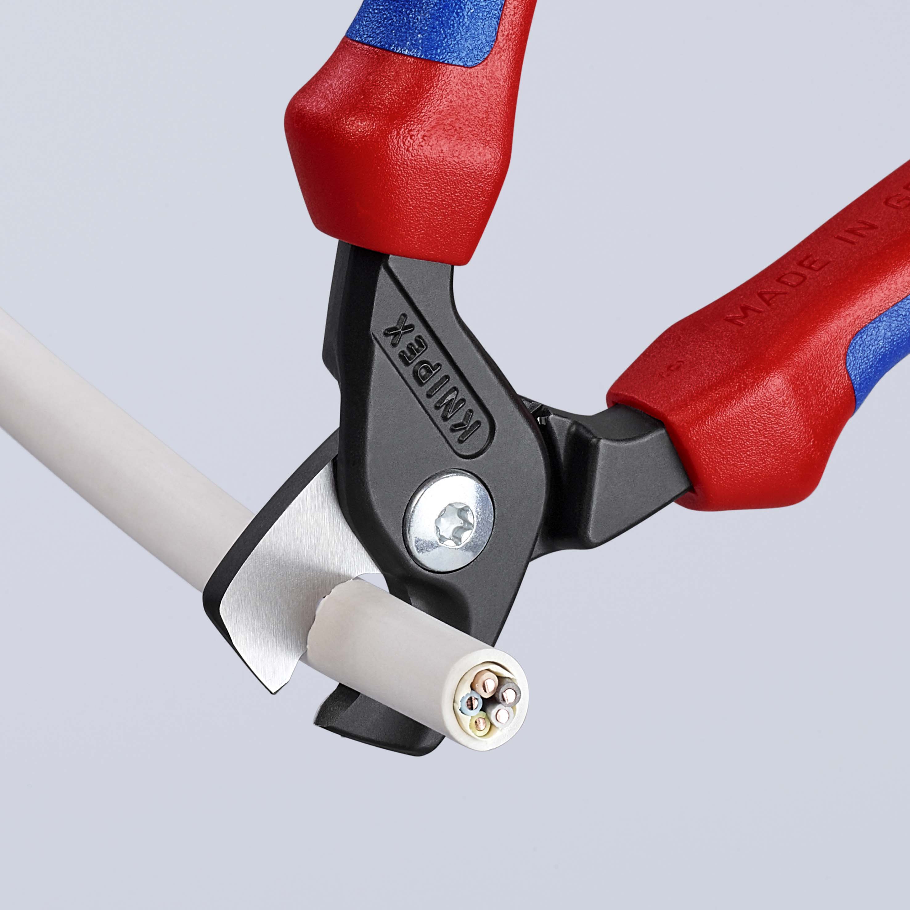 KNIPEX 95 12 160 StepCut® Kabelschere 160 mm brüniert mit Mehrkomponenten-Hüllen Produktbild img3 L