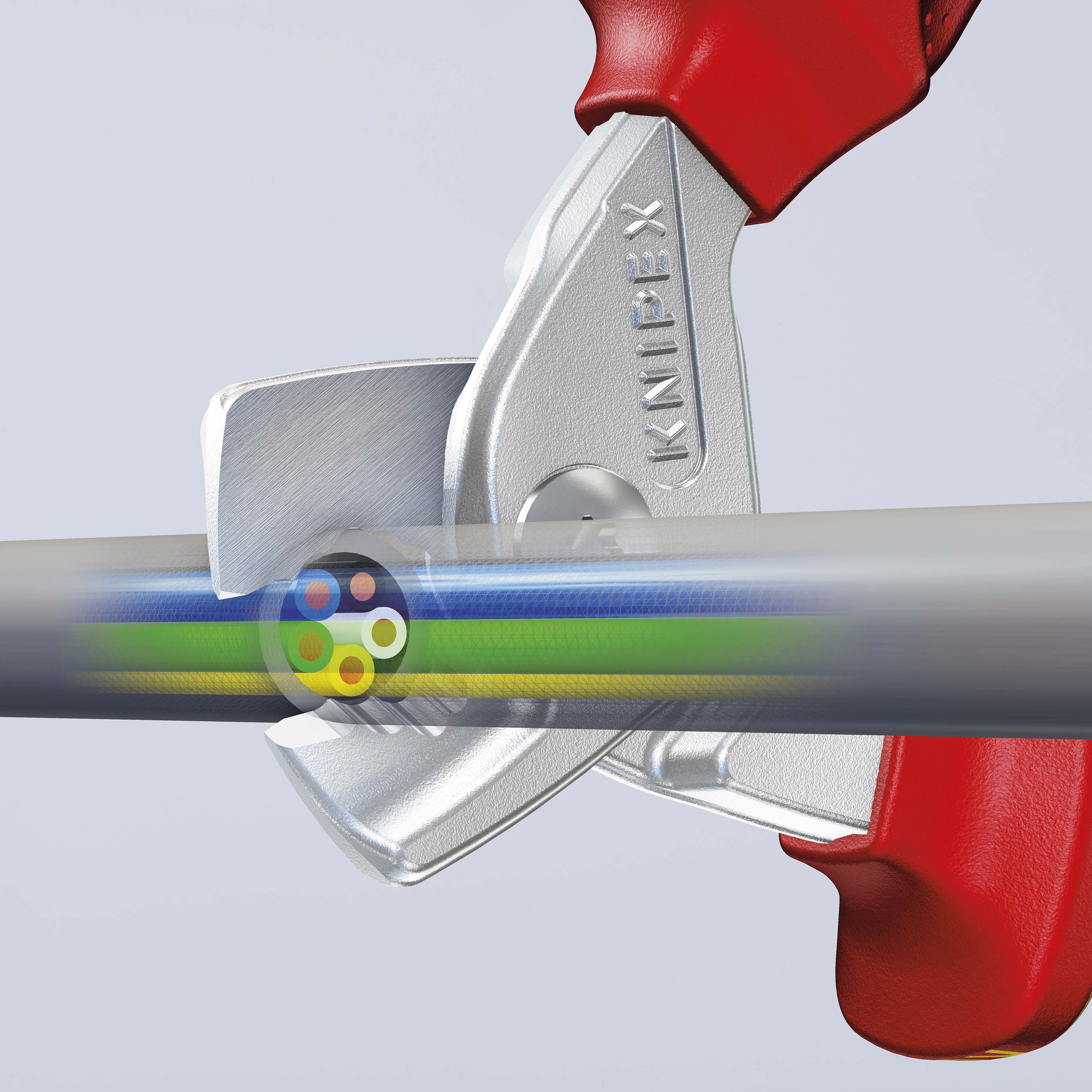 KNIPEX 95 16 160 StepCut® Kabelschere 160 mm verchromt isoliert mit Mehrkomponenten-Hüllen, VDE-geprüft Produktbild img7 L