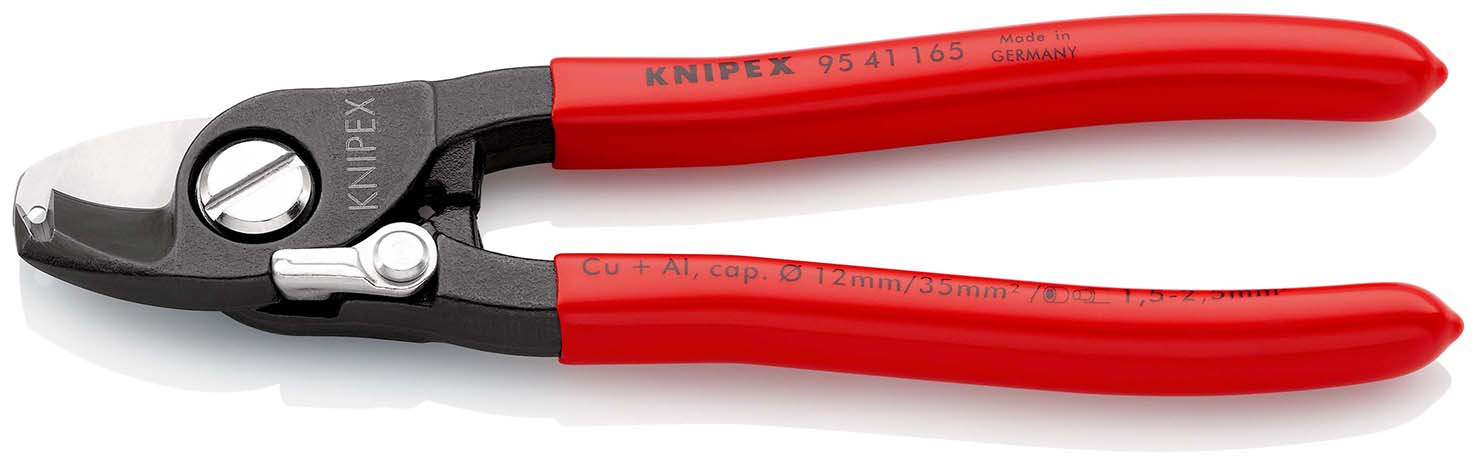 KNIPEX 95 41 165 Kabelschere 165 mm brüniert mit Kunststoff überzogen Produktbild img1 L
