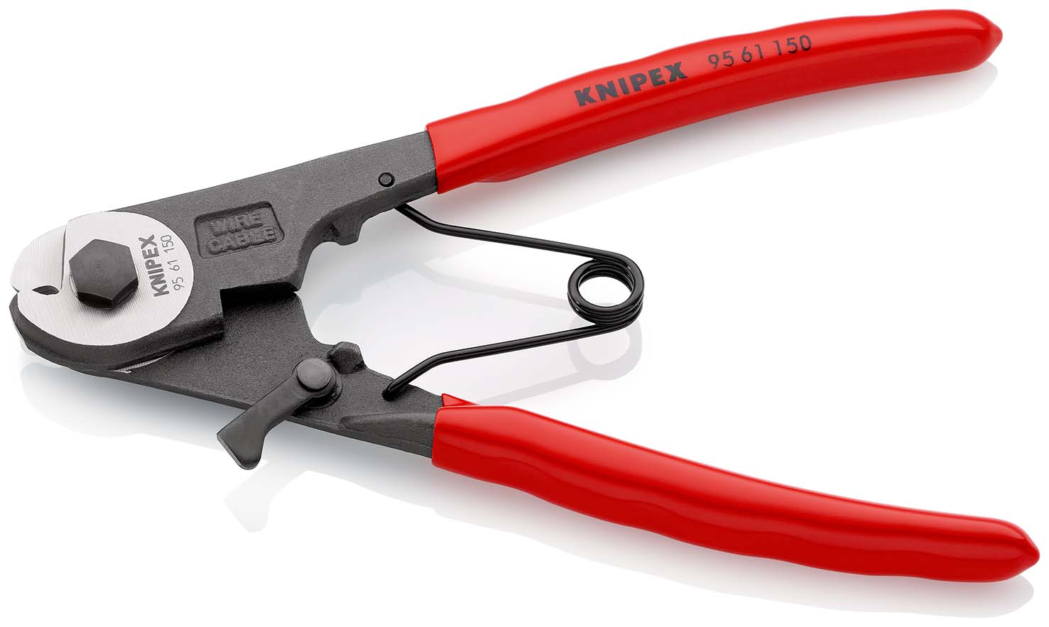 KNIPEX 95 61 150 Bowdenzugschneider 150 mm schwarz atramentiert mit Kunststoff überzogen poliert Produktbild img2 L