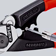 KNIPEX 95 62 190 T Drahtseilschere geschmiedet 190 mm mit Mehrkomponenten-Hüllen, mit integrierter Befestigungsöse zum Anbringen einer Absturzsicherung brüniert Produktbild img4 L