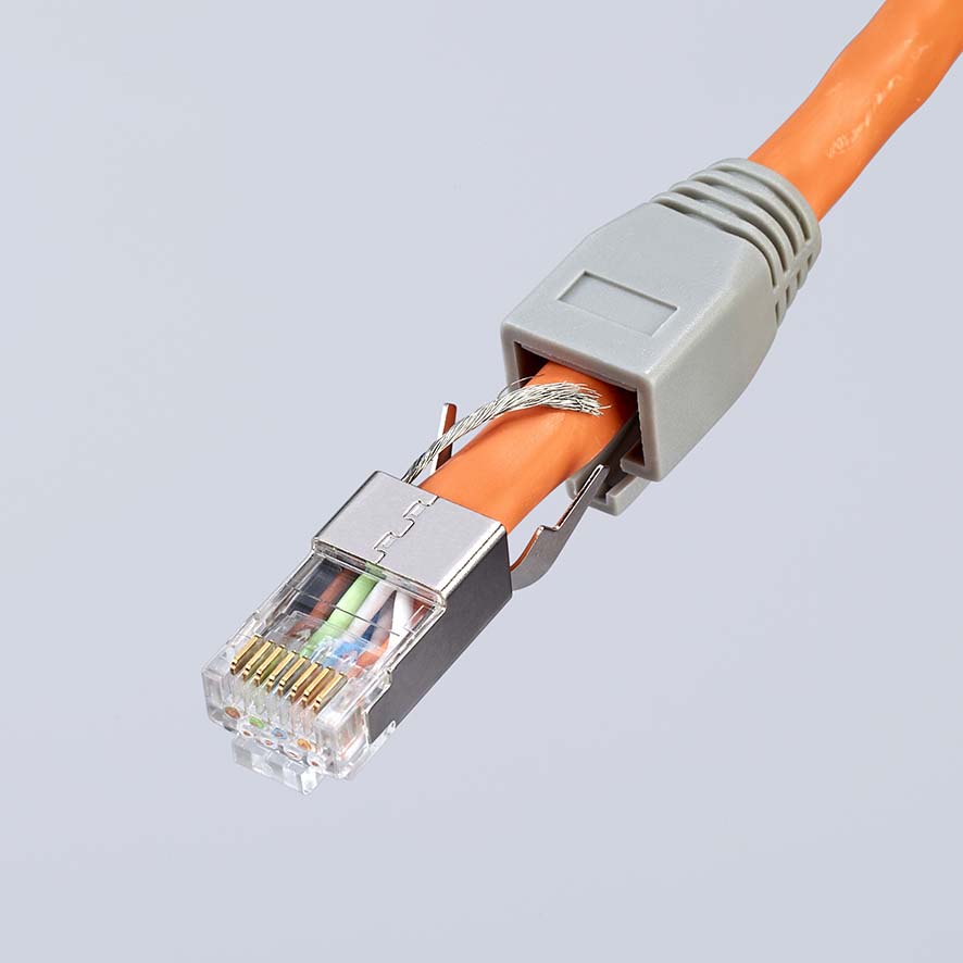 KNIPEX 97 51 13 Crimpzange für RJ45-Westernstecker 190 mm brüniert mit Mehrkomponenten-Hüllen Produktbild img7 L
