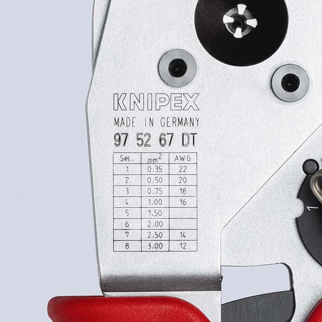 KNIPEX 97 52 67 DT Vierdorncrimpzange für DT-Kontakte 230 mm Produktbild img9 L