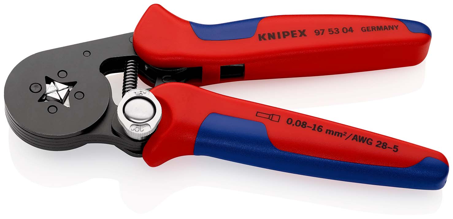 KNIPEX 97 53 04 Selbsteinstellende Crimpzange für Aderendhülsen mit Seiteneinführung 180 mm brüniert mit Mehrkomponenten-Hüllen Produktbild img2 L