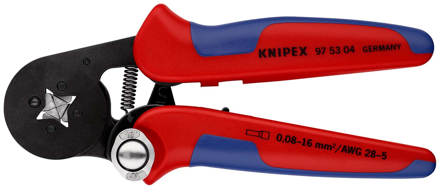 KNIPEX 97 53 04 Selbsteinstellende Crimpzange für Aderendhülsen mit Seiteneinführung 180 mm brüniert mit Mehrkomponenten-Hüllen Produktbild img1 L