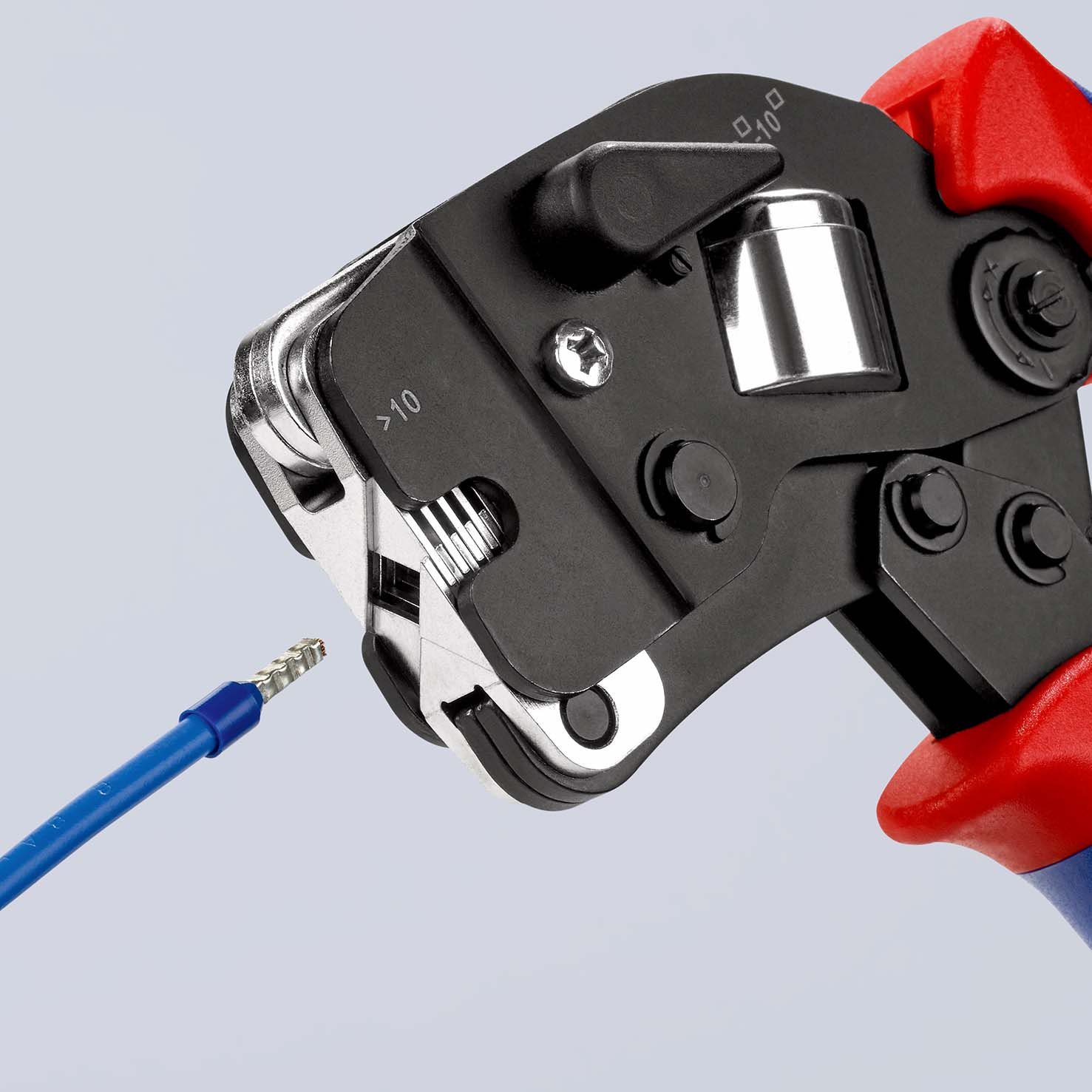 KNIPEX 97 53 09 SB Selbsteinstellende Crimpzange für Aderendhülsen mit Fronteinführung 190 mm brüniert mit Mehrkomponenten-Hüllen Produktbild img6 L