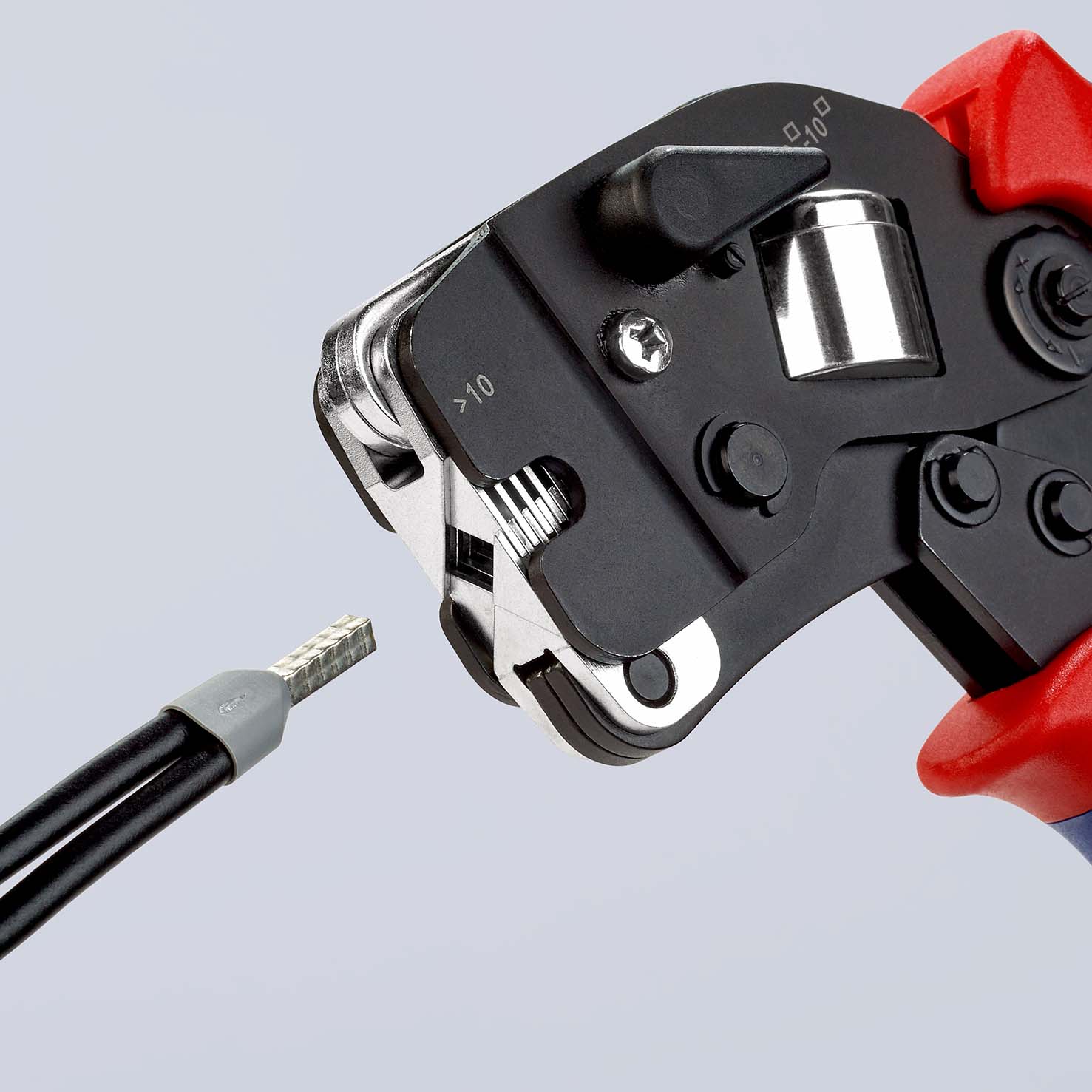 KNIPEX 97 53 09 SB Selbsteinstellende Crimpzange für Aderendhülsen mit Fronteinführung 190 mm brüniert mit Mehrkomponenten-Hüllen Produktbild img7 L