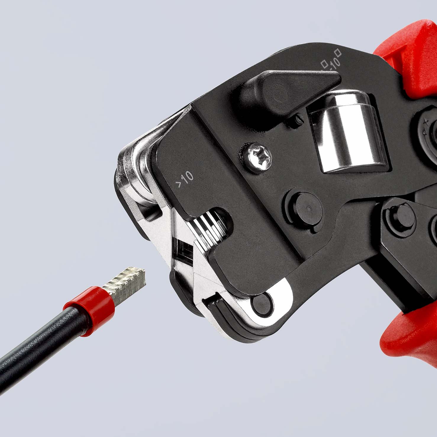 KNIPEX 97 53 09 SB Selbsteinstellende Crimpzange für Aderendhülsen mit Fronteinführung 190 mm brüniert mit Mehrkomponenten-Hüllen Produktbild img8 L