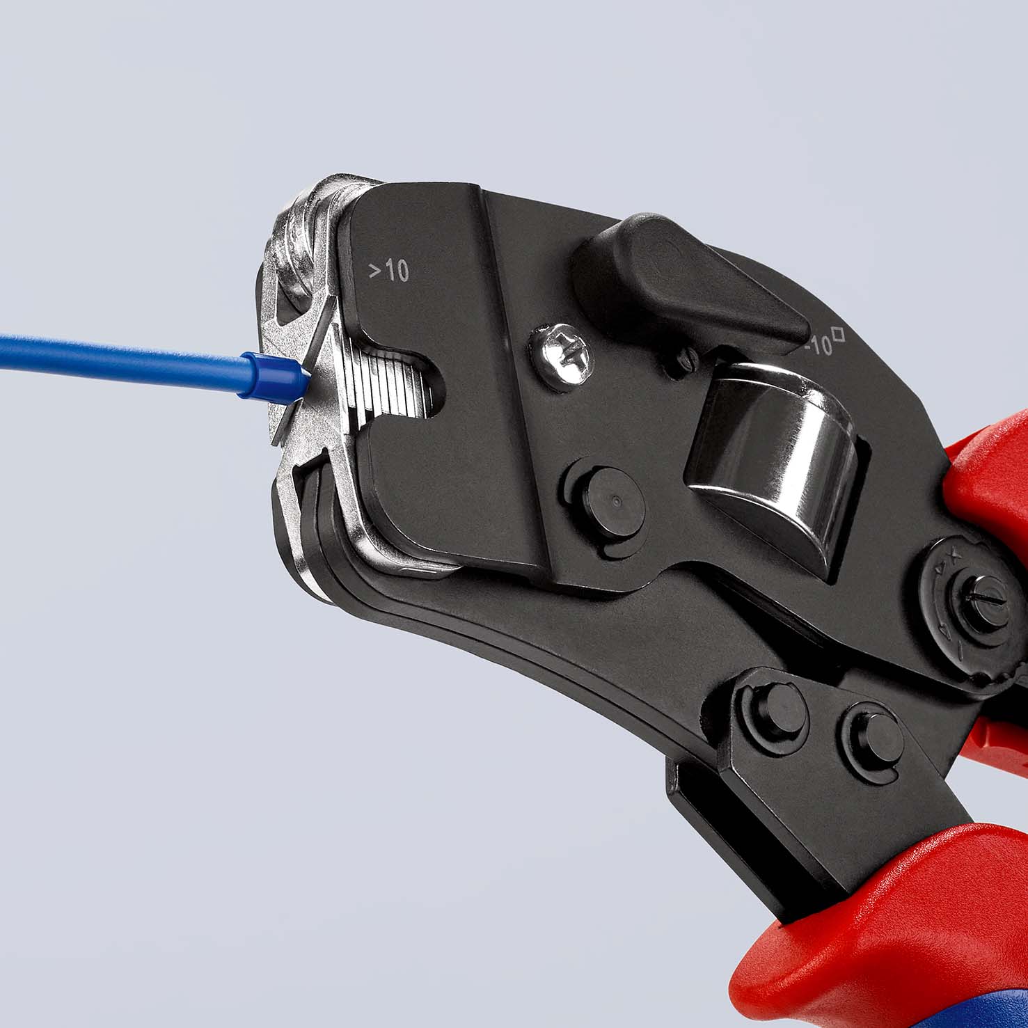 KNIPEX 97 53 09 SB Selbsteinstellende Crimpzange für Aderendhülsen mit Fronteinführung 190 mm brüniert mit Mehrkomponenten-Hüllen Produktbild img9 L