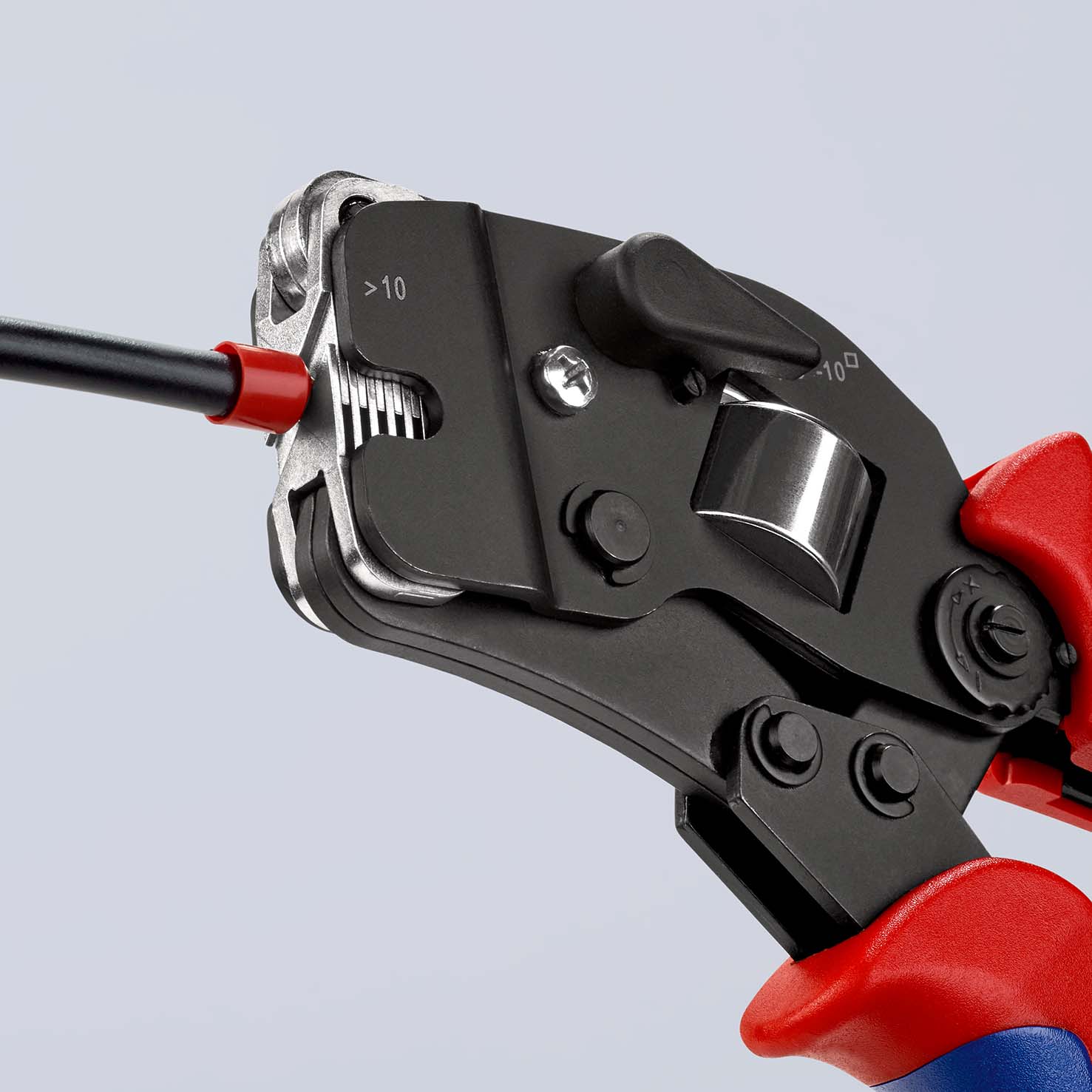 KNIPEX 97 53 09 SB Selbsteinstellende Crimpzange für Aderendhülsen mit Fronteinführung 190 mm brüniert mit Mehrkomponenten-Hüllen Produktbild img11 L