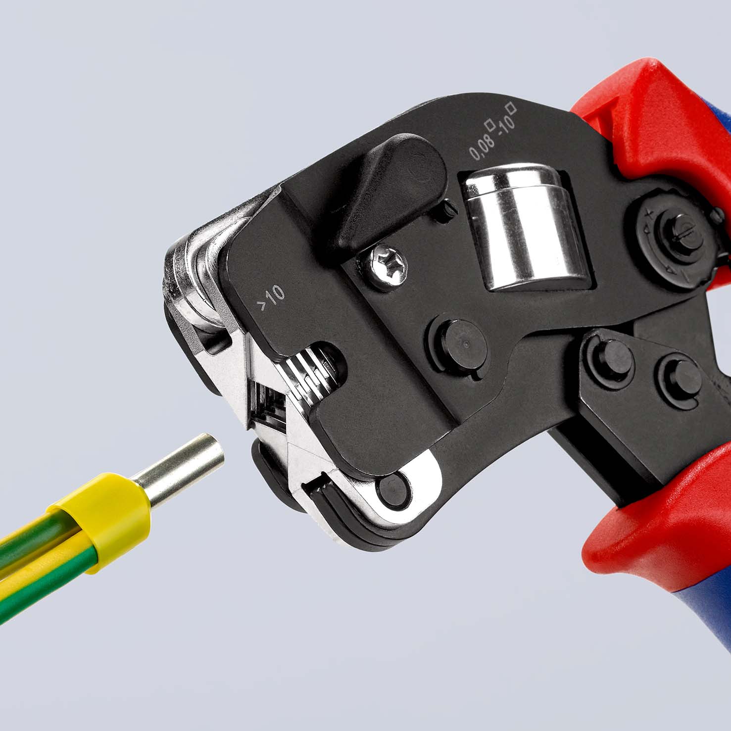 KNIPEX 97 53 09 SB Selbsteinstellende Crimpzange für Aderendhülsen mit Fronteinführung 190 mm brüniert mit Mehrkomponenten-Hüllen Produktbild img15 L