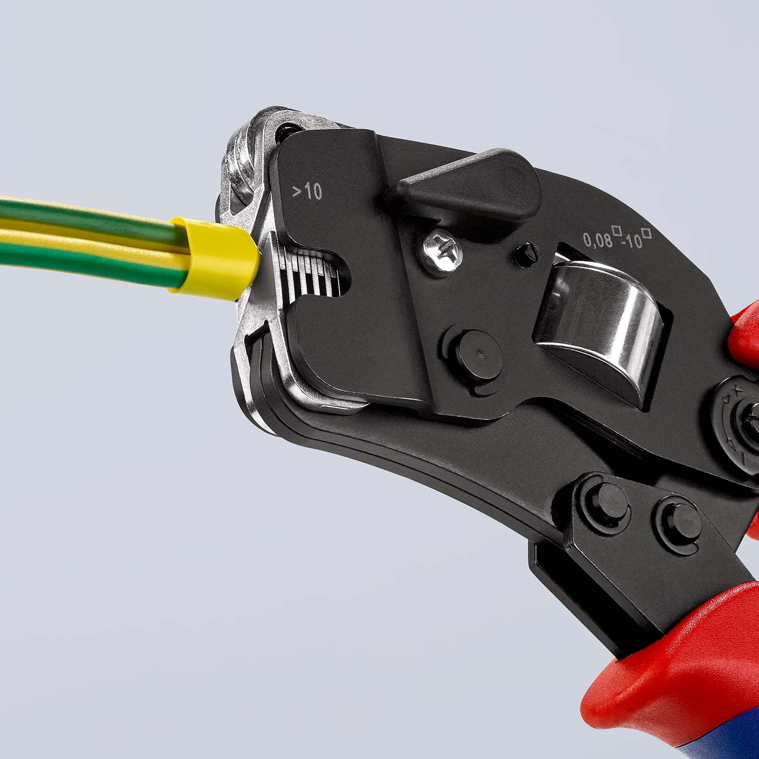 KNIPEX 97 53 09 SB Selbsteinstellende Crimpzange für Aderendhülsen mit Fronteinführung 190 mm brüniert mit Mehrkomponenten-Hüllen Produktbild img16 L