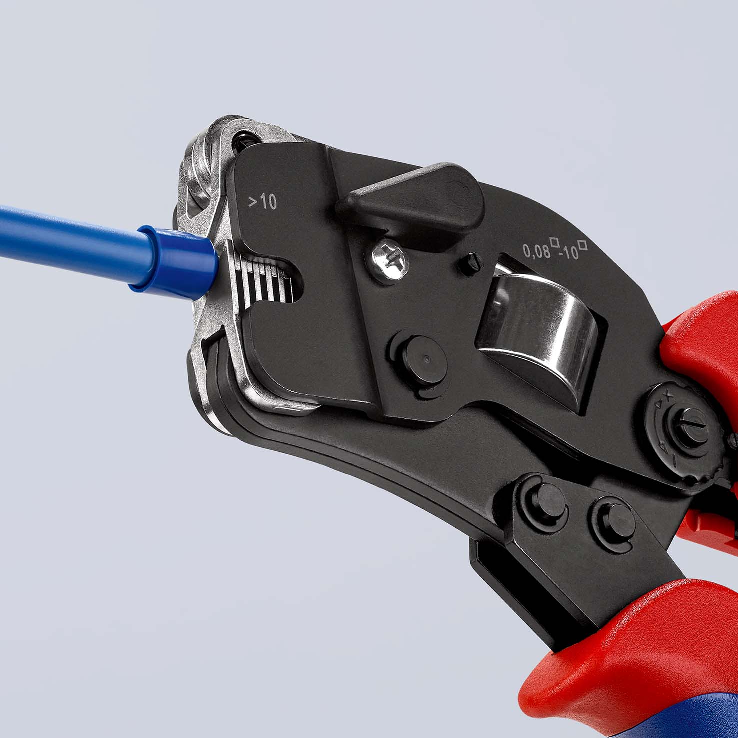 KNIPEX 97 53 09 SB Selbsteinstellende Crimpzange für Aderendhülsen mit Fronteinführung 190 mm brüniert mit Mehrkomponenten-Hüllen Produktbild img17 L