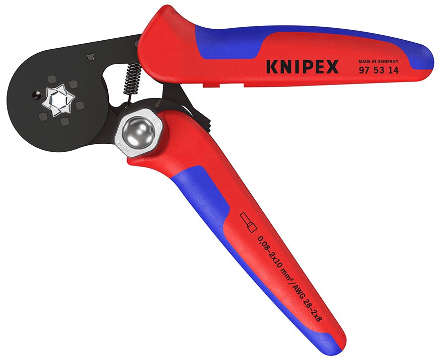 KNIPEX 97 53 14 SB Selbsteinstellende Crimpzange für Aderendhülsen mit Seiteneinführung 180 mm brüniert mit Mehrkomponenten-Hüllen Produktbild img3 L