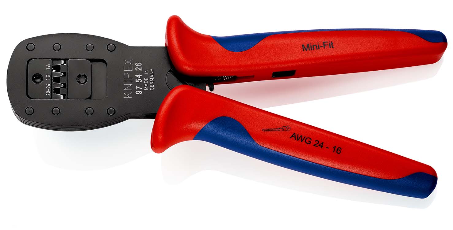 KNIPEX 97 54 26 Crimpzange für Miniaturstecker Parallelcrimp Mini-Fit™ von Molex 190 mm brüniert mit Mehrkomponenten-Hüllen Produktbild img2 L