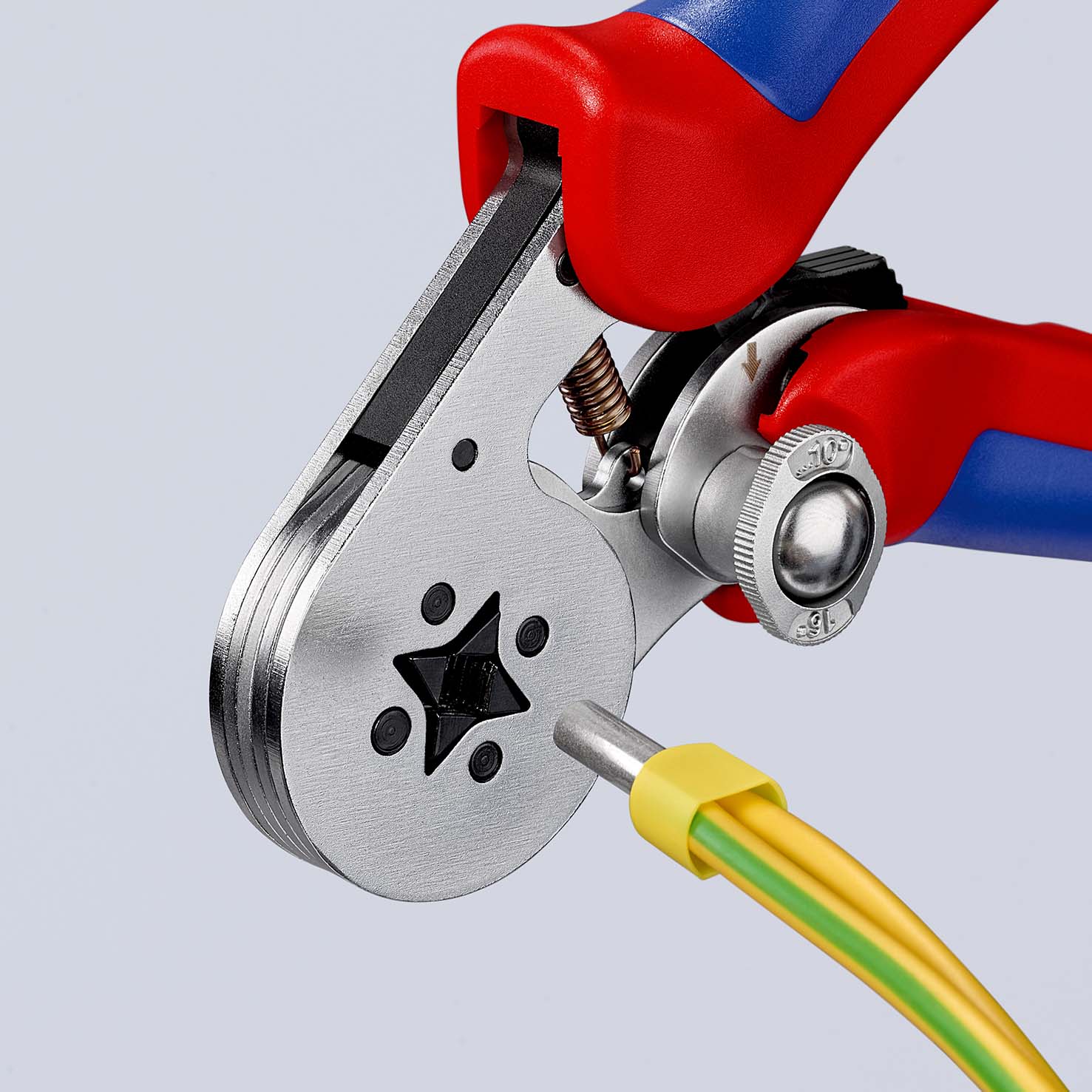 KNIPEX 97 55 04 Selbsteinstellende Crimpzange für Aderendhülsen mit Seiteneinführung 180 mm verchromt mit Mehrkomponenten-Hüllen Produktbild img7 L