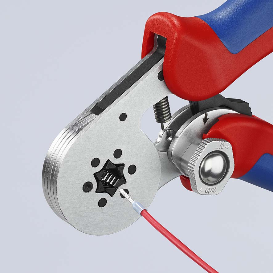 KNIPEX 97 55 04 Selbsteinstellende Crimpzange für Aderendhülsen mit Seiteneinführung 180 mm verchromt mit Mehrkomponenten-Hüllen Produktbild img11 L