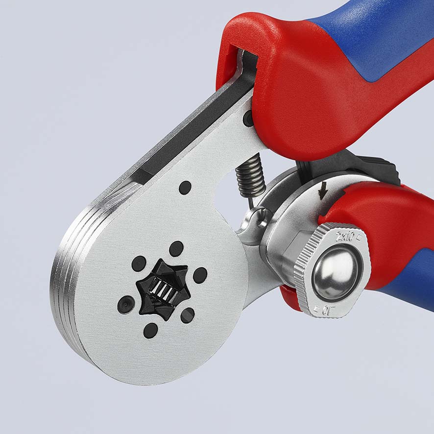 KNIPEX 97 55 04 Selbsteinstellende Crimpzange für Aderendhülsen mit Seiteneinführung 180 mm verchromt mit Mehrkomponenten-Hüllen Produktbild img12 L