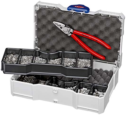 KNIPEX 97 90 05 Crimp-Sortiment für Aderendhülsen 1 x 97 71 180, 9 x Aderendhülsen-Sets 265 mm Produktbild img1 L