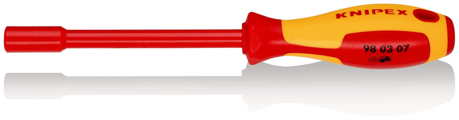 KNIPEX 98 03 07 Steckschlüssel mit Schraubendreher-Griff 237 mm brüniert isoliert mit Mehrkomponenten-Hüllen, VDE-geprüft Produktbild img1 L