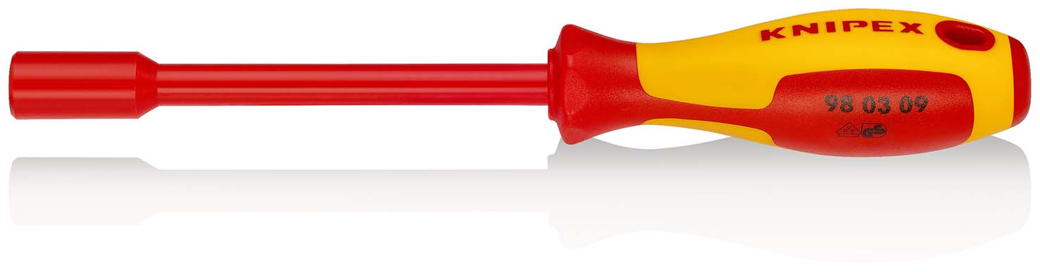 KNIPEX 98 03 09 Steckschlüssel mit Schraubendreher-Griff 237 mm brüniert isoliert mit Mehrkomponenten-Hüllen, VDE-geprüft Produktbild img1 L