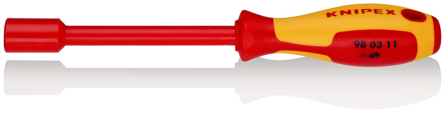 KNIPEX 98 03 11 Steckschlüssel mit Schraubendreher-Griff 237 mm brüniert isoliert mit Mehrkomponenten-Hüllen, VDE-geprüft Produktbild img1 L
