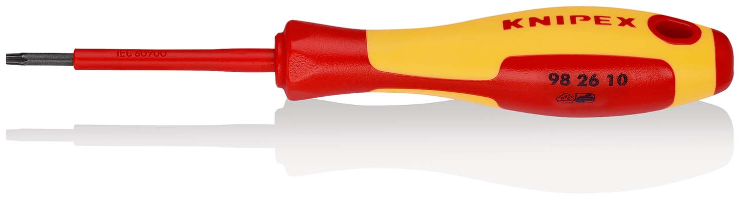 KNIPEX 98 26 10 Schraubendreher für Torx®-Schrauben 160 mm brüniert isolierender Mehrkomponenten-Griff, VDE-geprüft Produktbild img1 L
