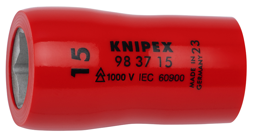 KNIPEX 98 37 15 Steckschlüsseleinsatz für Sechskantschrauben mit Innenvierkant 3/8" 47 mm Produktbild img1 L