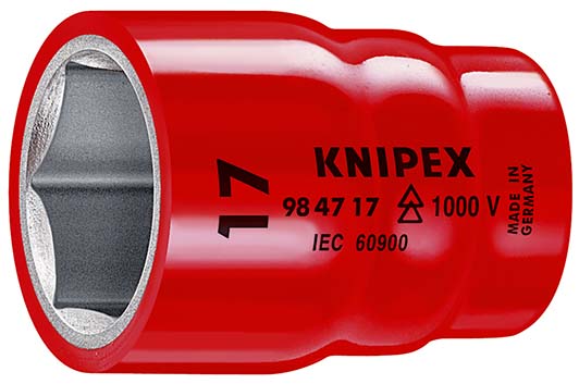 KNIPEX 98 47 16 Steckschlüsseleinsatz für Sechskantschrauben mit Innenvierkant 1/2" 55 mm Produktbild img1 L
