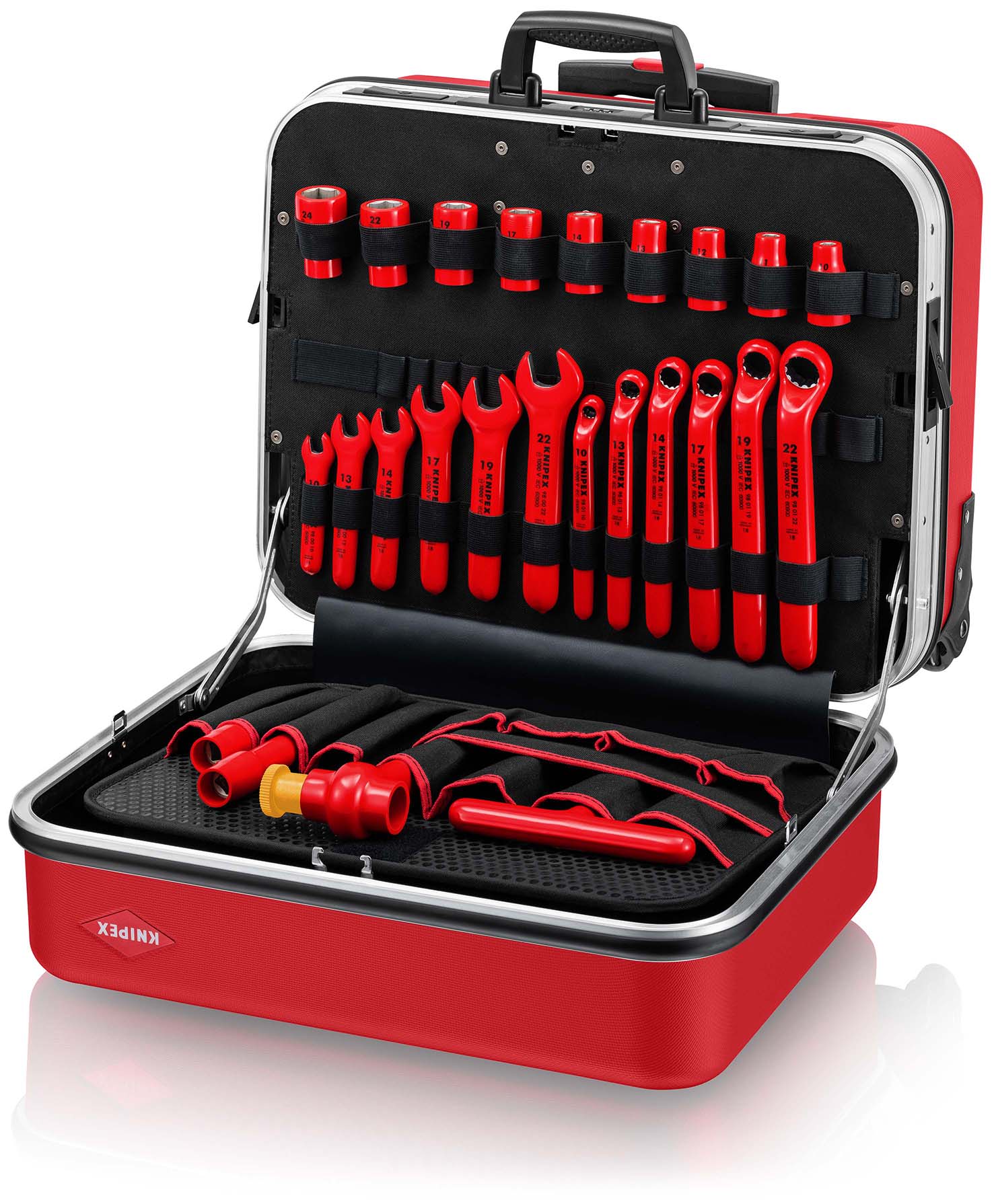 KNIPEX 98 99 11 Kompaktkoffer 17-teilig mit isolierten Werkzeugen für Arbeiten an elektrischen Anlagen Produktbild img4 L
